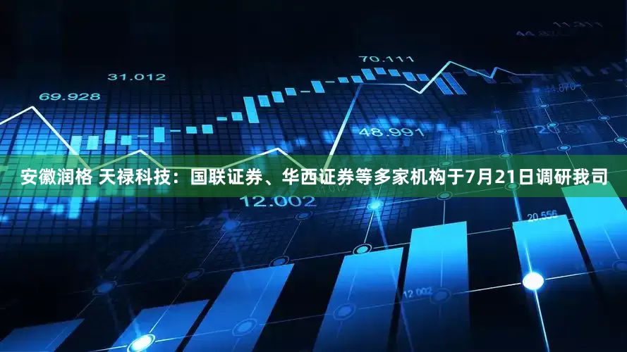 安徽润格 天禄科技：国联证券、华西证券等多家机构于7月21日调研我司