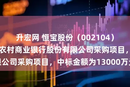 升宏网 恒宝股份（002104）：中标山东龙口农村商业银行股份有限公司采购项目，中标金额为13000万元